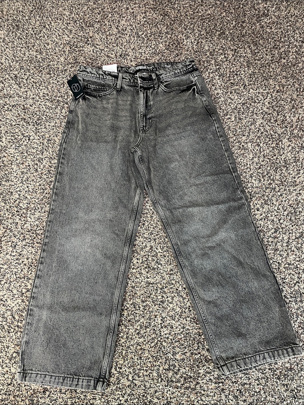 Original Use Men's Baggy Grunge Wide-Leg Jeans in Washed Gray 30x30 NWT